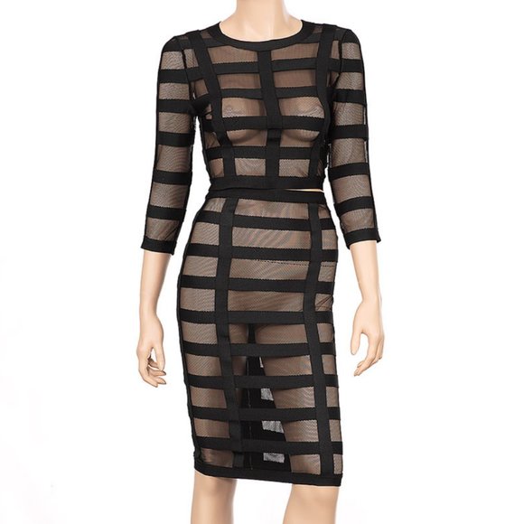 WOW couture Dresses & Skirts - Sheer Black Mesh Set
